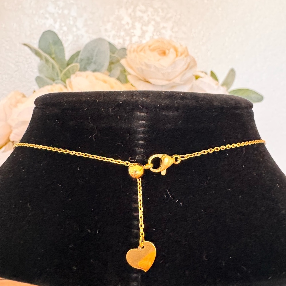 Gold Butterfly Necklace with Pearls - Picture 7 of 7